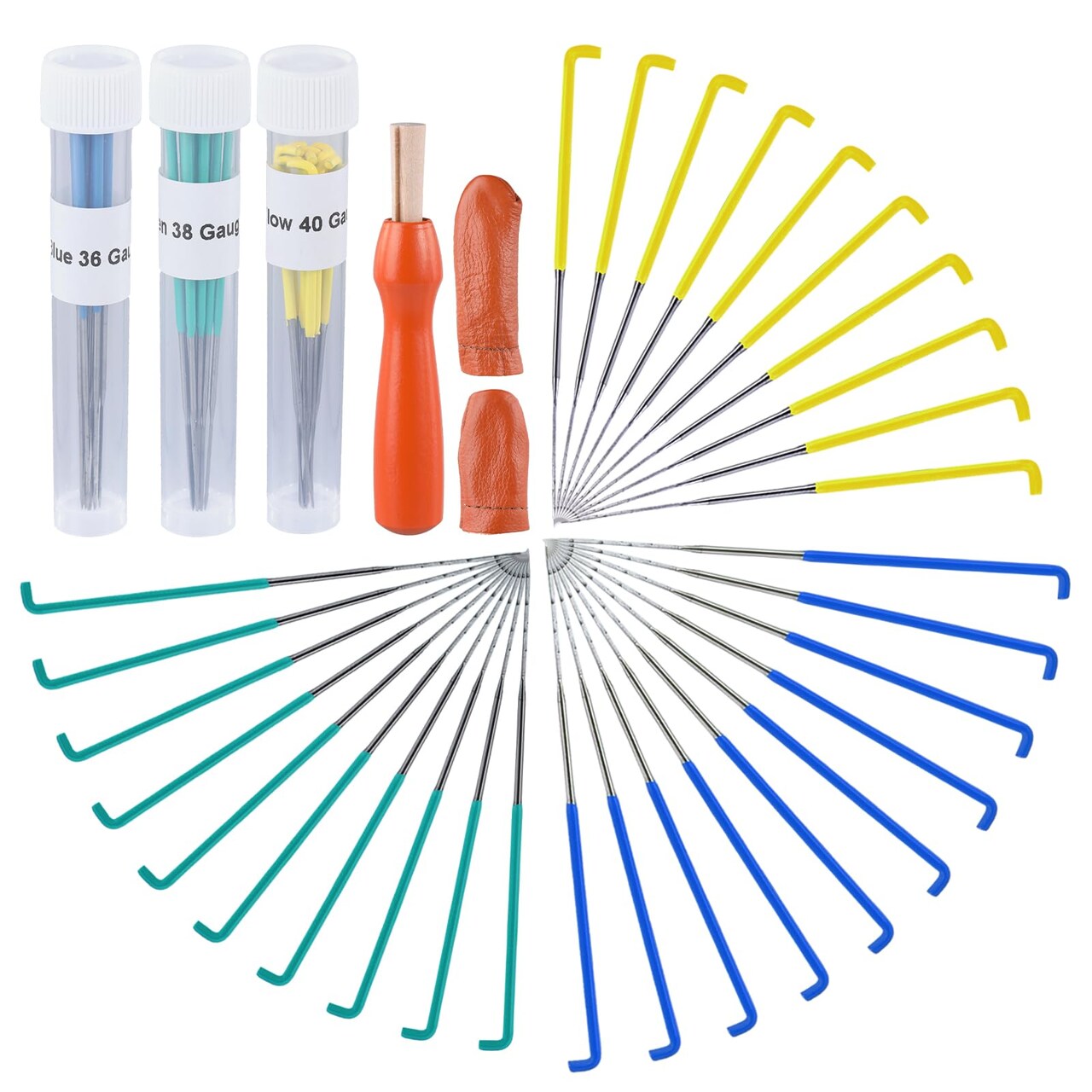 Mayboos 30 Pcs Needle Felting Needles, 3 Colors Wool Felting Supplies Felting Needles Color Coded Wool Felting Needles Tool Kit with Needle Box for Wool Felting 36 Gauge, 38 Gauge, 40gauge